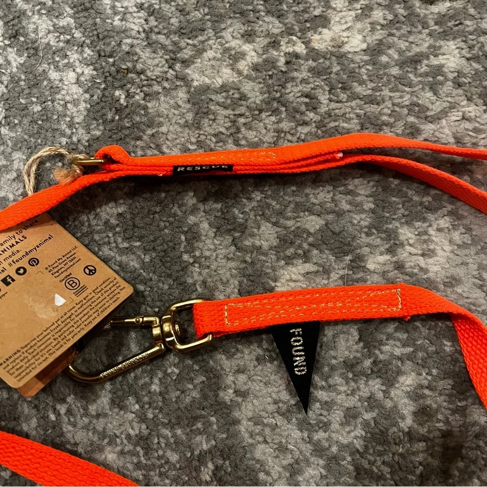 New Found My Animal Rescue Orange Project Dog Leash Size Small